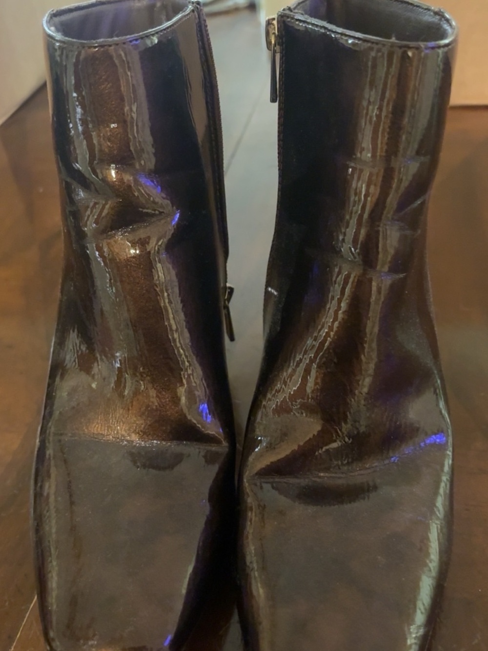 Patent Leather Black Women's Ankle Boots